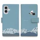 【手帳型】【FISH MAN】山シリーズ「雷鳥／冬のオス　雪山飛翔」