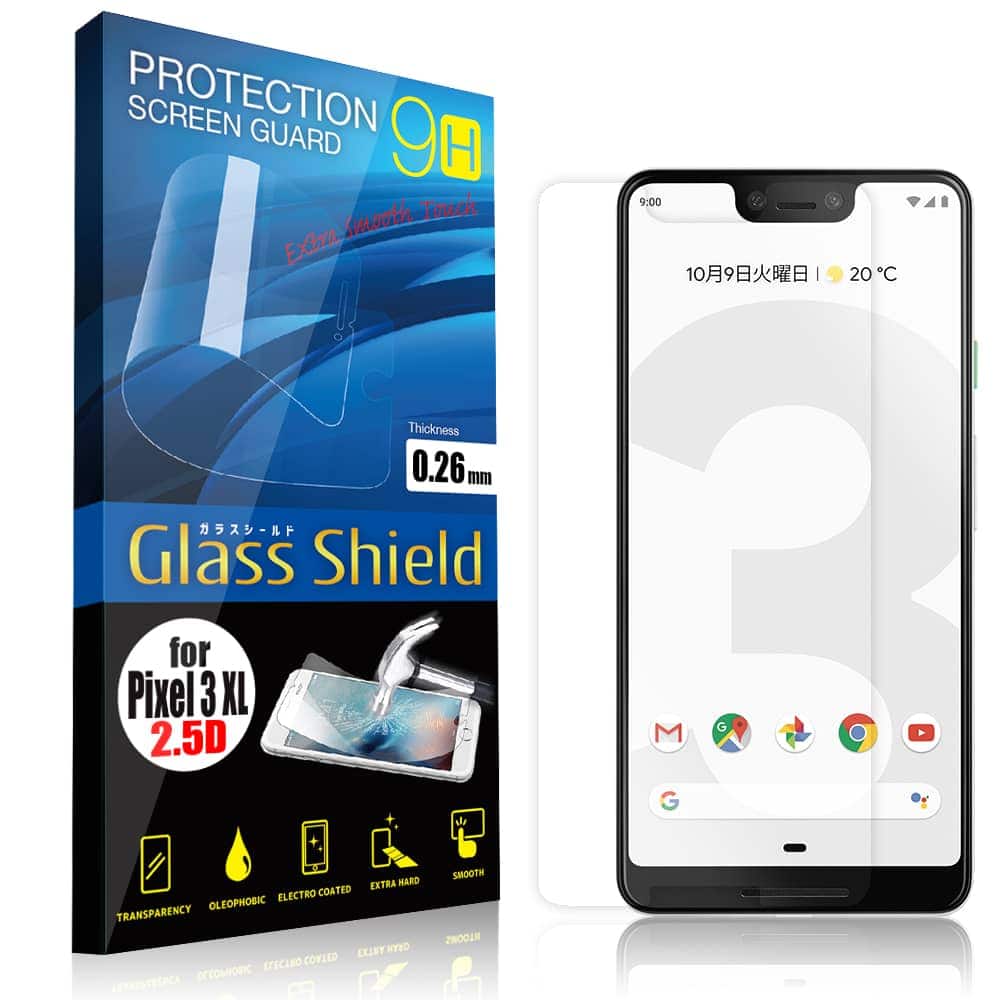 液晶保護フィルム Pixel3 Xl 0 26mm 2 5d 9h 指紋防止ガラスシールド 全透明 Anglers Case