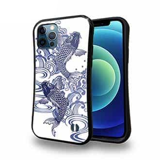 【S-LINE】タトゥー風昇り鯉　ブルー&ホワイト