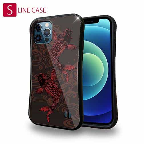 【S-LINE】タトゥー風昇り鯉　レッド&ブラック