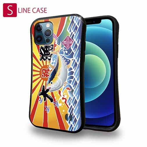 【S-LINE】赤ワイン　大漁旗スマホケース　キハダマグロ