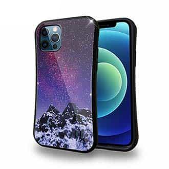 【S-LINE】雪山の上の済んだ夜空