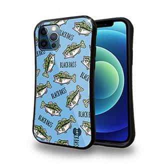 【S-LINE】【釣りざんまい】ドット絵のブラックバスがいっぱい_カラフルスカイブルー