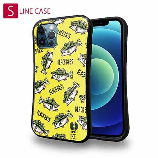 【S-LINE】【釣りざんまい】ドット絵のブラックバスがいっぱい_カラフルイエロー