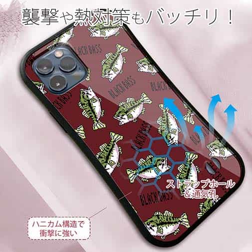 【S-LINE】【釣りざんまい】ドット絵のブラックバスがいっぱい_カラフルレッド