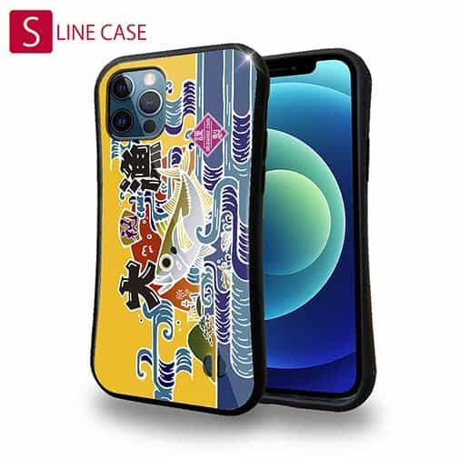 【S-LINE】赤ワイン　大漁旗スマホケース　マアジ