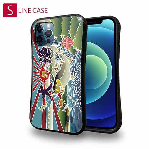 【S-LINE】赤ワイン　大漁旗スマホケース　鮎（アユ）