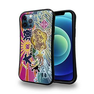 【S-LINE】赤ワイン　大漁旗スマホケース　アオリイカ