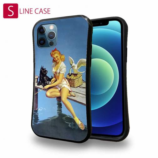 【S-LINE】釣りをする女性 ビンテージバージョン