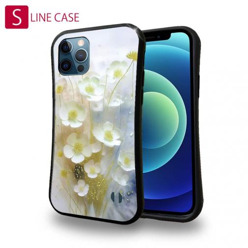 【S-LINE】オイルペイント 黄色と青の花畑