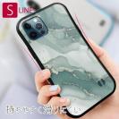 【S-LINE】くすみカラーマーブル調 グリーン＆ゴールド