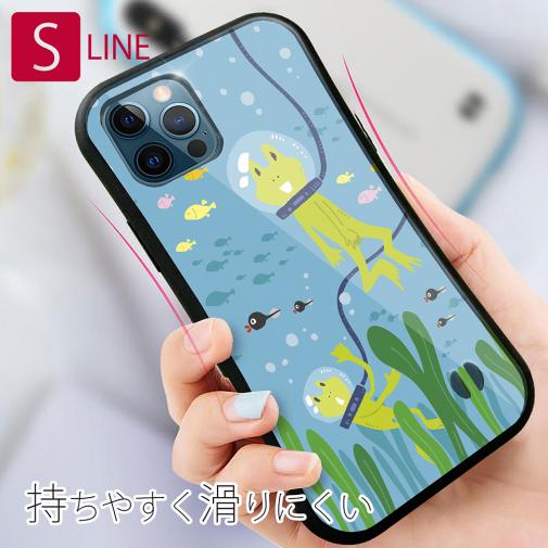【S-LINE】水中散歩するカエルくん_カラフル(wakat)