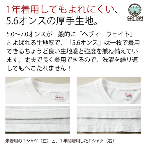 【Tシャツ】3箇所プリント ナチュラルブルー 5.6oz Cotton:100%