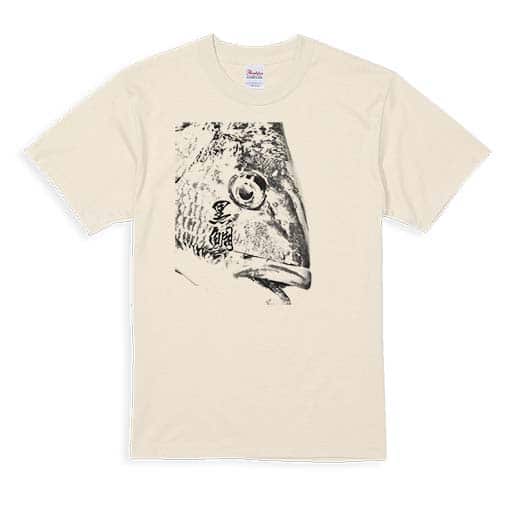 【Tシャツ】クロダイ　墨絵風(白) 5.6oz Cotton:100%