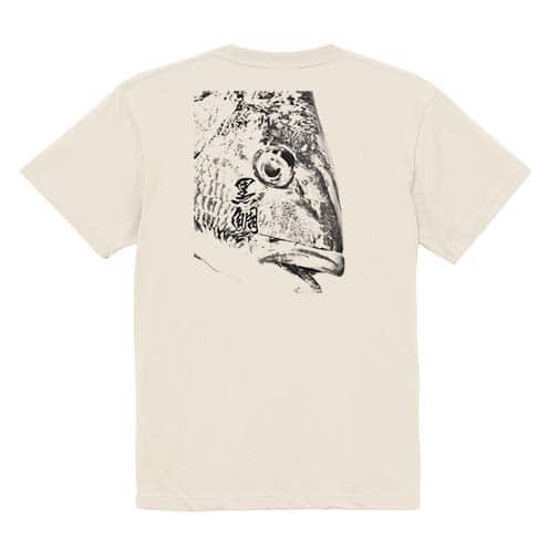 【Tシャツ】クロダイ　墨絵風(白) 5.6oz Cotton:100%
