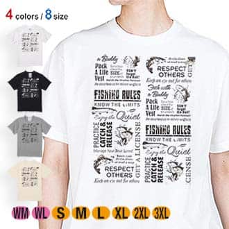 【Tシャツ】FISHING RULES 5.6oz Cotton:100%