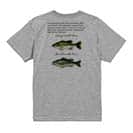 【Tシャツ】オオクチバス(ラージマウスバス)とコクチバス(スモールマウスバス) 5.6oz Cotton:100%