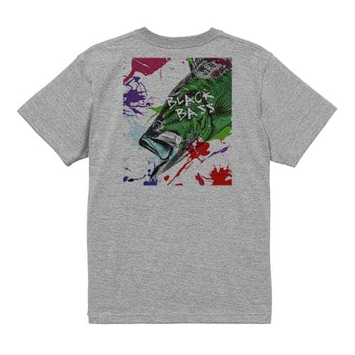 【Tシャツ】ブラックバス　ペンキペイント 5.6oz Cotton:100%