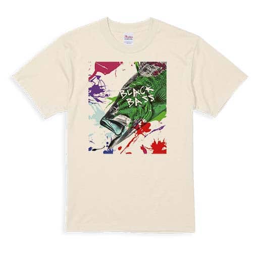【Tシャツ】ブラックバス　ペンキペイント 5.6oz Cotton:100%
