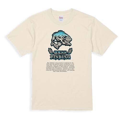 【Tシャツ】バスフィッシング　ローライダーフォント　ブルー 5.6oz Cotton:100%