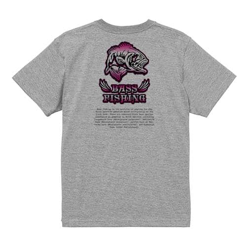 【Tシャツ】バスフィッシング　ローライダーフォント　ショッキングピンク 5.6oz Cotton:100%