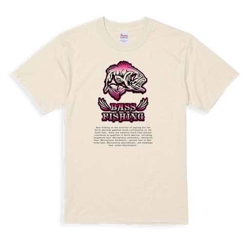 【Tシャツ】バスフィッシング　ローライダーフォント　ショッキングピンク 5.6oz Cotton:100%
