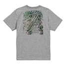 【Tシャツ】ブラックバスのバイト　ペイント風　グリーン 5.6oz Cotton:100%