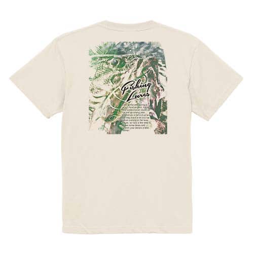 【Tシャツ】ブラックバスのバイト　ペイント風　グリーン 5.6oz Cotton:100%