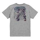 【Tシャツ】ブラックバスのバイト　ペイント風　ブルー 5.6oz Cotton:100%