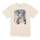 【Tシャツ】ブラックバスのバイト　ペイント風　ブルー 5.6oz Cotton:100%