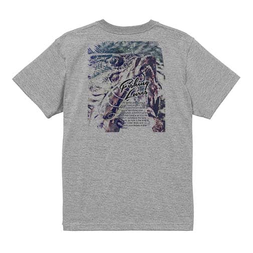 【Tシャツ】ブラックバスのバイト　ペイント風　ブルー 5.6oz Cotton:100%