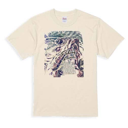 【Tシャツ】ブラックバスのバイト　ペイント風　ブルー 5.6oz Cotton:100%