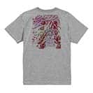 【Tシャツ】ブラックバスのバイト　ペイント風　レッド 5.6oz Cotton:100%