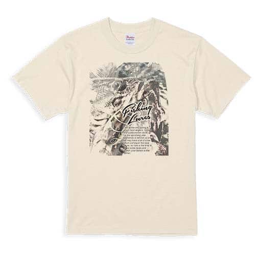 【Tシャツ】ブラックバスのバイト　ペイント風　モノトーン 5.6oz Cotton:100%