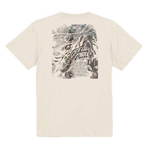 【Tシャツ】ブラックバスのバイト　ペイント風　モノトーン 5.6oz Cotton:100%