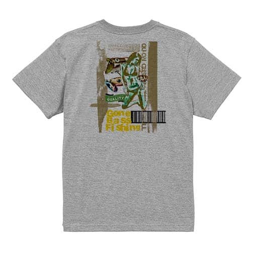 【Tシャツ】Gone Bass Fishing ローライダーポスター風　イエロー 5.6oz Cotton:100%