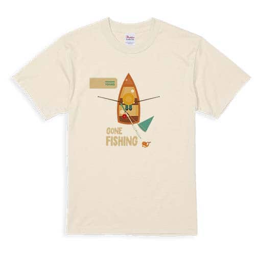 【Tシャツ】ボート釣りに行く!　GONE FISHING 5.6oz Cotton:100%