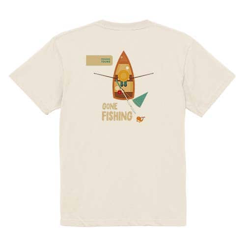 【Tシャツ】ボート釣りに行く!　GONE FISHING 5.6oz Cotton:100%