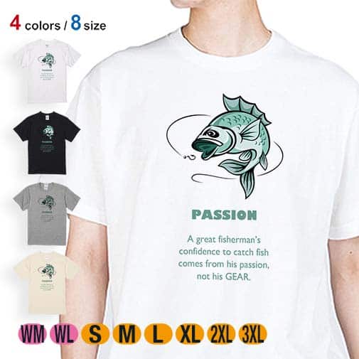 【Tシャツ】釣りに対する情熱! 5.6oz Cotton:100%