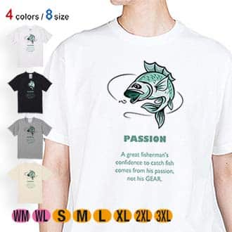 【Tシャツ】釣りに対する情熱! 5.6oz Cotton:100%