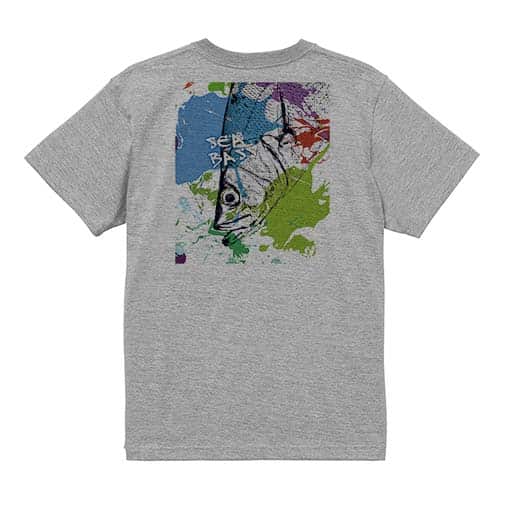 【Tシャツ】シーバス(ヒラスズキ)　ペンキペイント 5.6oz Cotton:100%