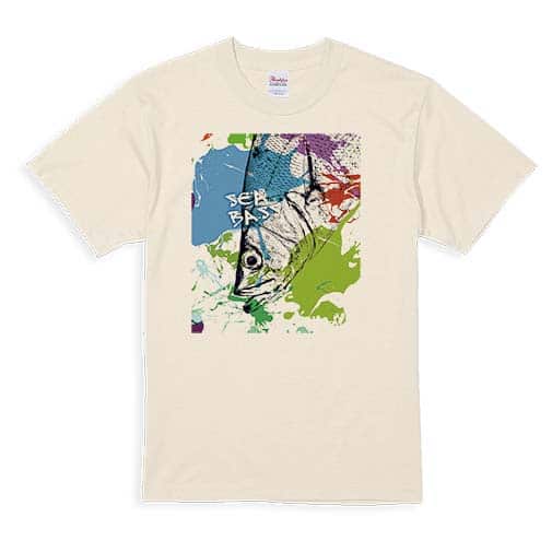 【Tシャツ】シーバス(ヒラスズキ)　ペンキペイント 5.6oz Cotton:100%