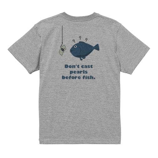【Tシャツ】魚に真珠(お金) 5.6oz Cotton:100%