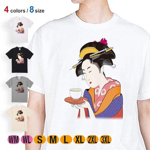 【Tシャツ】浮世絵　美人絵　その2 5.6oz Cotton:100%