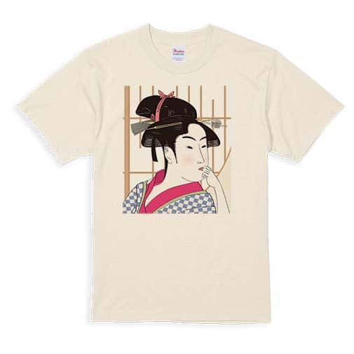 【Tシャツ】浮世絵　江戸美人1 5.6oz Cotton:100%