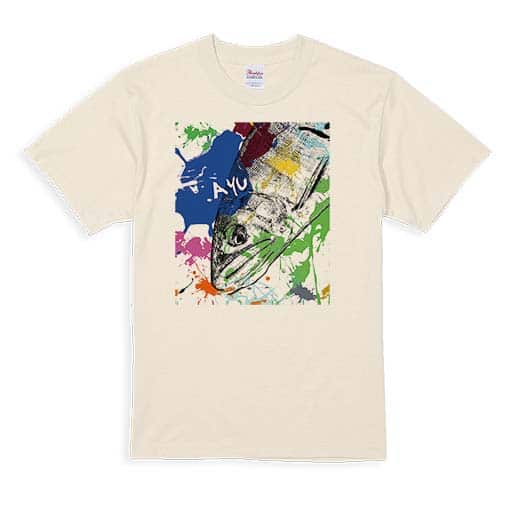【Tシャツ】アユ　ペンキペイント 5.6oz Cotton:100%