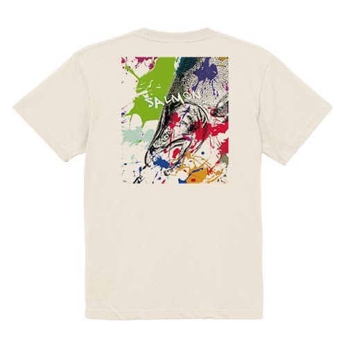 【Tシャツ】サケ　ペンキペイント 5.6oz Cotton:100%