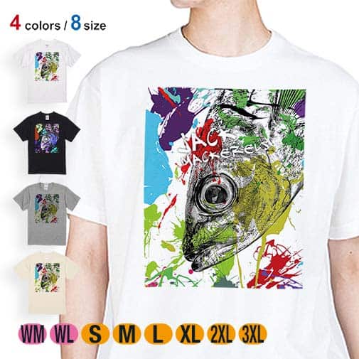 【Tシャツ】マアジ ペンキペイント 5.6oz Cotton:100%