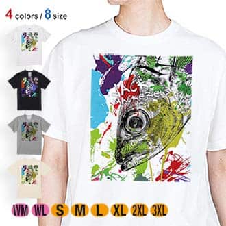 【Tシャツ】マアジ　ペンキペイント 5.6oz Cotton:100%