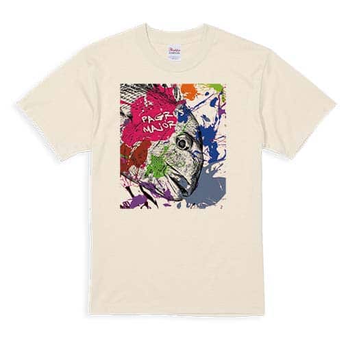 【Tシャツ】マダイ　ペンキペイント 5.6oz Cotton:100%